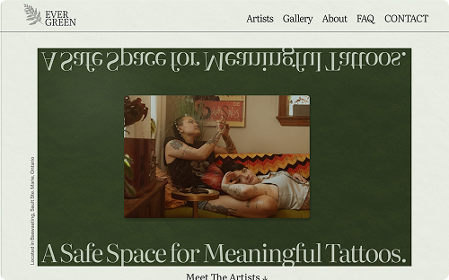 Evergreen Studio website and branding design
